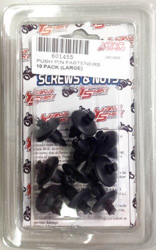 Yana Shiki 601455 Black Large 20.3mm x 26.5mm Fastener/Push Pin for Plastic Body Fairings, (Pack of 10)