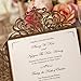 WISHMADE Gold Laser Cut Wedding Invitations Card Envelopes Kit with Hollow Flora Square Lace Pocket for Marriage Engagement Baby Shower Birthday Party (50)