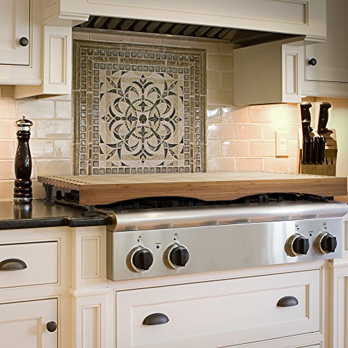 Prosumer’s Choice Bamboo Stovetop Cover and Countertop Cutting Board w/ Adjustable Legs – Large