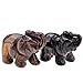 Jovivi 2pcs Natural Tiger Eye Carved Gemstones Elephant Figurine 1.5'' Elephant Statue Animal Crystal Home Room Decorations