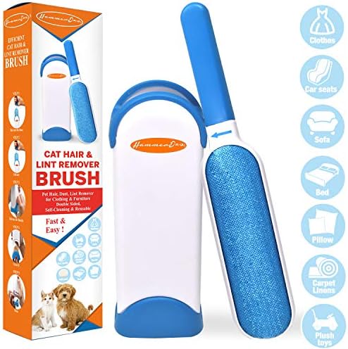 Pet Grooming Glove 2 in 1 Pet Hair Remover Brush | Furniture Hair Remover Dog Shedding Glove Cat Massage Gloves Best Gift Set for Pet Owner