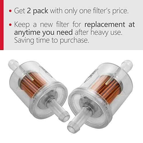 Atima Small Engie Fuel Filter, 40-Micron Fuel Filter with barbs fits for 1/4” inch 5/16” Inch Fuel lines Replacement for Briggs&Stratton 691035 Kawasaki 49019-0027
