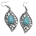 Gprince Retro Design Leaf Turquoise Necklace Earrings Fashion Jewelry Set