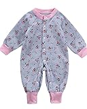 Kidsform Infant Baby Cotton Long Sleeves Romper Bodysuit Playsuits Overall Outfits Pink 6-12M