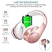 WXY Bluetooth Headphones Over Ear, Foldable Wireless Wired Bluetooth 4.2 Headphones Microphone, on Headsets Volume Control Kids Women in Cell Phones iPhone TV PC, Rose Gold