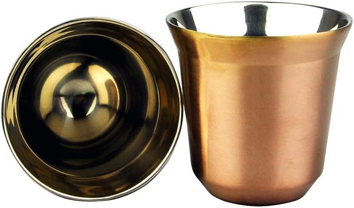 80ml Stainless Steel Espresso Mugs, Double Wall Insulation Coffee Cup, Insulated Tea Cups Coffee Mugs, Easy Clean & Dishwasher Safe(1 Pack,Rose Gold)
