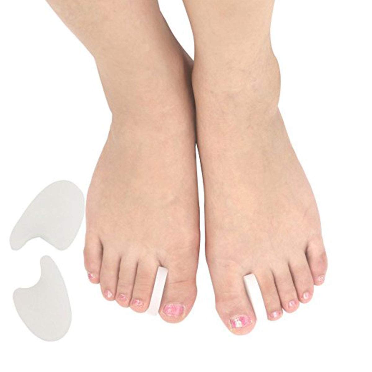 Pedimend Toe Separators for Overlapping Big Toes - 4 Pieces | Silicone Gel Toe Spacer | Provides Space Between 1st and 2nd Toe | for Bunions Ballet Toes