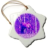 3dRose ORN_173546_1 Purple Grazing Horse by