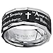 Men's Women's Black Stainless Steel Religious Cross Serenity Prayer Spinner Ring 9MM Size 7.5