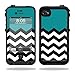 MightySkins Protective Vinyl Skin Decal Cover for LifeProof iPhone 4 / 4S Case wrap Sticker Skins Teal Chevron