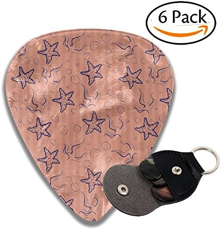 Colby Keats Guitar Picks Plectrums Starfish Seaweed Blister Classic Electric Celluloid Acoustic For Bass Mandolin Ukulele 6 Pack 3 Sizes .46mm