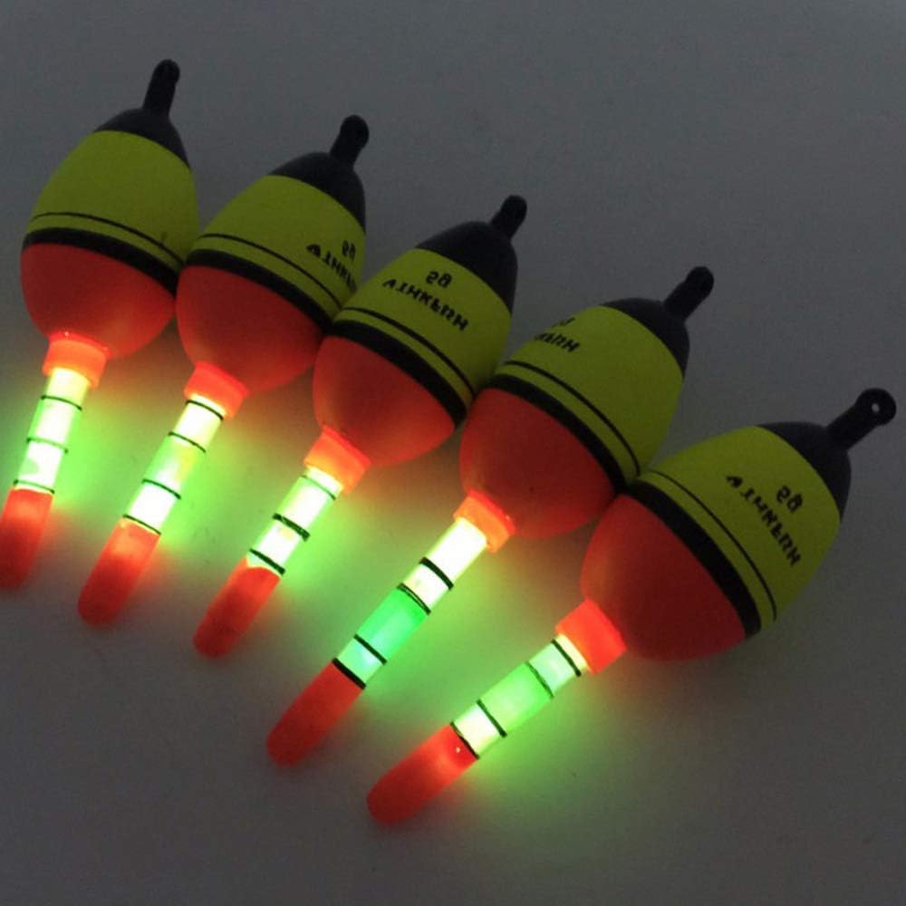 FunnyGentlemen Night Glowing Fishing Floats 2pcs 5g EVA Float Fishing Floats Night Floats