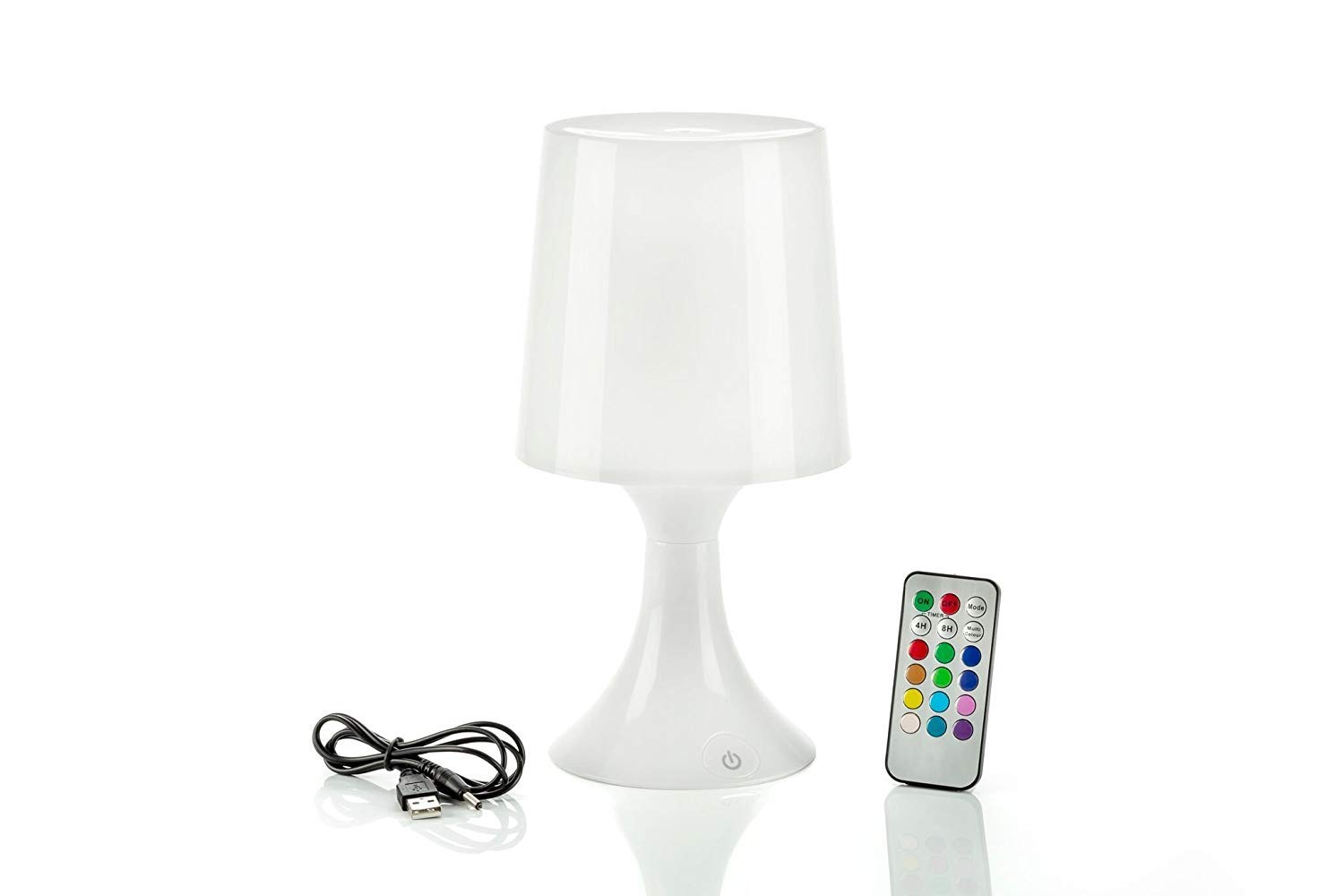 Auraglow Remote Control Colour Changing LED Mood Light Wireless Battery Operated/USB Bedside Table Desk Lamp