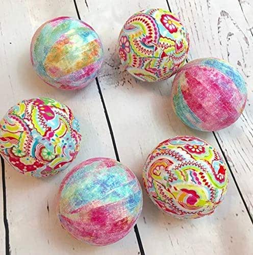 Amazon Com Spring Easter Paisley Fabric Wrapped Balls Orb Set