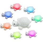 AFUNTA 4 PCS Cute Turtle Night Lights, 7 Color Changing 3D LED Lamp for Kids Room, Christmas Home Decor Gift