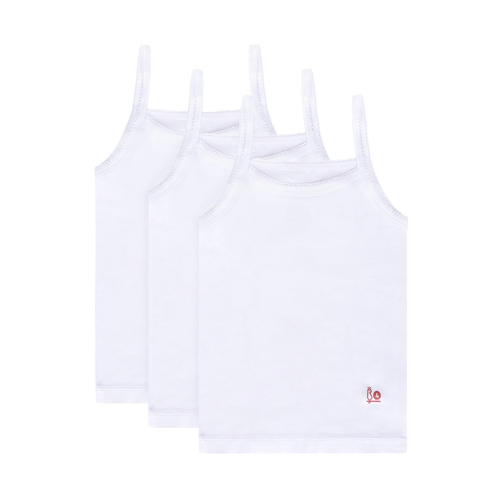 Feathers Girls Solid White Tagless Cami Super Soft
