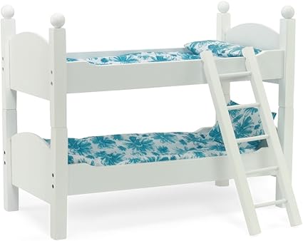 Amazon.com: Muebles para muñecas de 18 pulgadas para muñecas americanas | Litera para muñecas – 2 camas individuales apilables de 18 pulgadas | Litera para muñecas incluye 2 juegos de ropa de