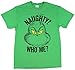 Dr. Seuss Grinch Naughty Who Me? Licensed Men's Green T-Shirt