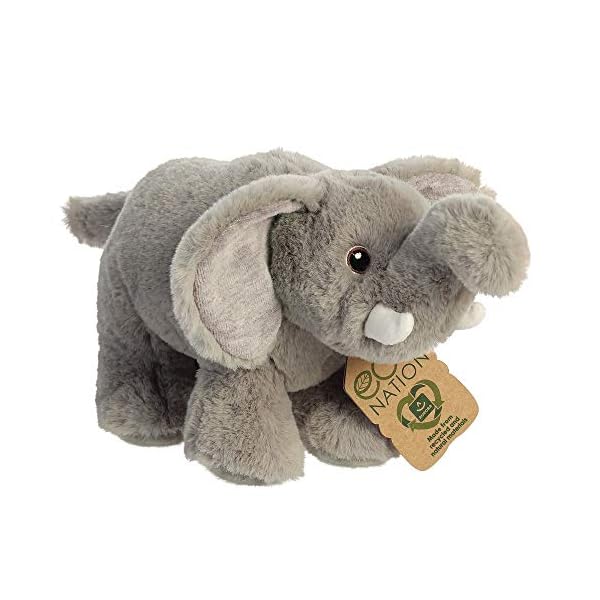 Aurora World Aurora, 35002, Eco Nation, Elefant, 25cm, Plüschtier, Grau
