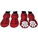 BeMiracle Anti-Slip Dog Socks with Red Straps Non Slip Traction Control for Hardwood Floors, Paw Protectors, Large