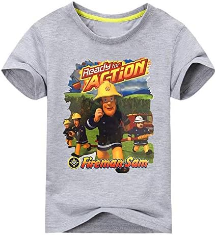Grocoto T-Shirts - New Children Clothing for Boys T-Shirt New Firemen Sam Cartoon Cotton Toddler T Shirt for 2-10 Years Old Kids Clothes 1 PCs