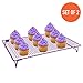 Comfecto Cooling Rack Stainless Steel, 2 pcs 17 x 11 inch Oven Safe Stackable Cookie Racks fit Half Sheet Pan for Cake Decorating Roasting Grilling Baking with 4 Stable Legs, Cookies Recipe Included