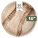 CaterEco Round Palm Leaf Plates Set (Pack of 50) | Dinner Plates |Ecofriendly Disposable Dinnerware | Heavy Duty Biodegradable Party Utensils for Wedding, Camping & More