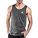 OGEENIER Men's Dry Fit Workout Tank Tops Muscle Gym Sleeveless T-Shirts Fitness Bodybuilding Running Tank Top Shirt,Grey,M