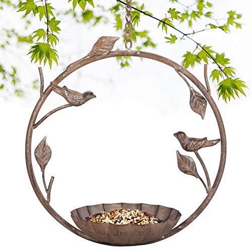 Tenforie Bird Feeder Hanging Tray, Seed Tray for Bird Feeders/Bird Bath, Attractive & Long Lasting, Outdoor Garden Backyard Decorative Great for Attracting Pet Hummingbird Feeder