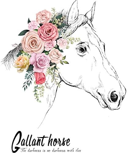 HCCY Hand Painted Art Horse Head Corridor Hyun Off Decorative Wall Stickers Simple Flower Animal tv Wall Posters 66 * 78cm