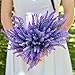 StillCool 5pcs Artificial Flowers Flocked Plastic Lavender Bundle Fake Plants Wedding Bridal Bouquet Indoor Outdoor Home Kitchen Office Table Centerpieces Arrangements Christmas Decor