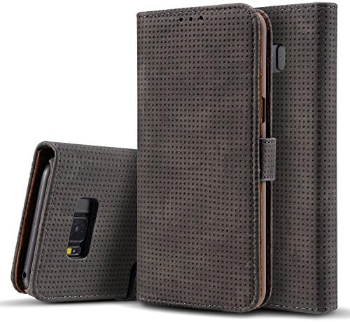 Galaxy Note 8 Case - NDLBS Retro Breathability PU Wallet Leather Kickstand Case with [Photo Slot] [Card Slots] Magnetic Closure for Samsung Galaxy Note 8(Black)