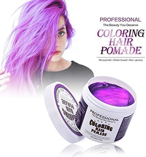 Unisex Hair Wax Color Dye Styling Cream Mud, Natural Hairstyle Pomade, Washable Temporary,Party Cosplay (Purple)