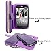 LG L70 Case - Cellularvilla Pu Leather Flip Wallet Bag Pouch Case with Credit Card Slots Pockets & Detachable Back Cover For LG Optimus L70 (MetroPCS) MS323 / Exceed II VS450 / Dual D325 (Purple 1)