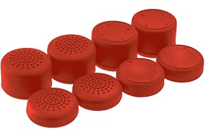 AceShot Thumb Grips (8pc) for Xbox One (Series X, S) & Steamdeck by Foamy Lizard – Sweat Free 100% Silicone Precision Raised Antislip Rubber Analog Stick Grips For Xbox One Controller (8 grips) RED