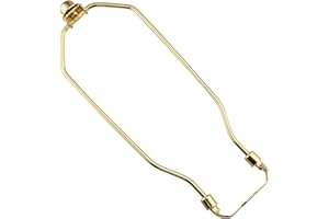JJHXSM Octagonal Lamp Shade Harp Holder 12" Heavy Duty Horn Frame Gold Lamp Shade Bracket with Light Base and Solid Lamp Finial for DIY Lighting Replacement Accessories
