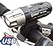 Night Provision™ ULTRA BRIGHT BX-550 USB Rechargeable LED Bike Headlight INTENSE WHITE 550 Lumens - Easy-Click Mount - Battery Capacity Check - Water Proof IPX65