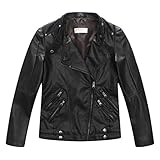 LJYH Boys Casual Faux Leather Moto Jacket Coats Kids Outerwear