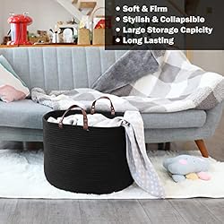 XXL Multi Purpose Black Large Blanket Basket Living