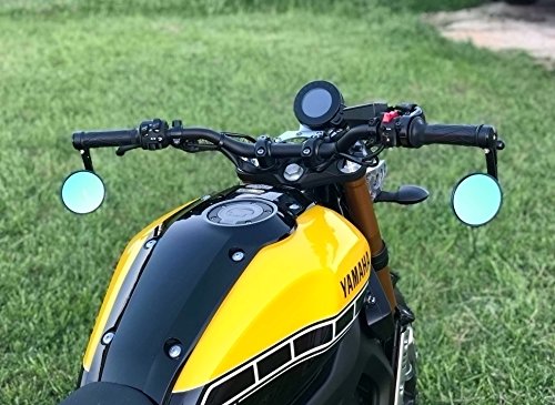 Universal Bar End Mirrors Motorcycle Handlebar Mirrors 7/8" Handle Round for Aprilia, BMW, Buell, Ducati, Harley Davidson, Honda, Indian, Kawasaki, KTM, Suzuki, Triumph and Yamaha Silver