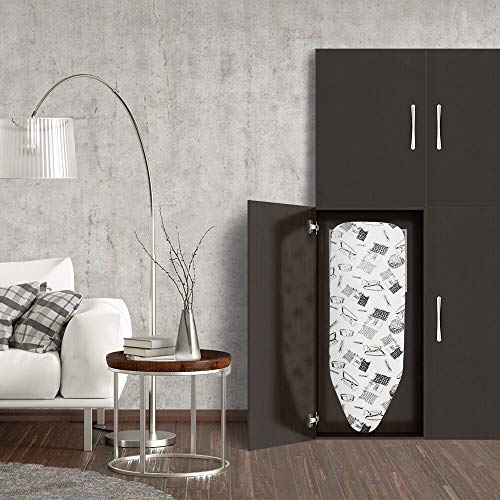 Duwee 14"x41" Wall Mounted and Door Mounted Ironing Board with Heat Resistant Cover and Thicken Felt Padding,with Unique Supporting Arm and Automatic Locking System - Thumbnail 4