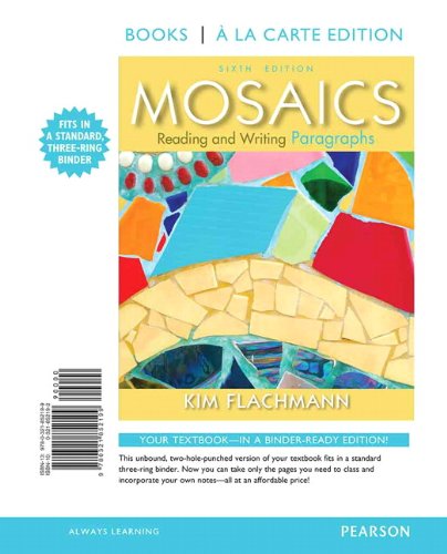 Amazon Mosaics Reading And Writing Paragraphs Books A La Carte Amazon Mosaics Reading And Writing Paragraphs Books A La Carte