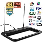 ANTV HDTV Antenna 35 Miles Range Multi-Directional Digital Rabbit Ears Indoor for UHF/VHF;1080P Table Stand/Wall Mount Antenna for Television Clearview