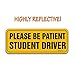 Zento Deals Please Be Patient Student Driver Reflective Magnetic Sign Decal