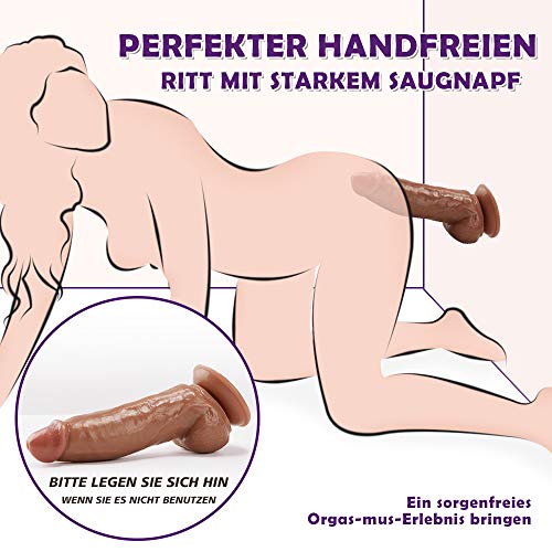 Fondlove realistischer Dildo Sexspielzeug für Frauen und Männer Anal Dildo XXL Riesiger Dildo groß mit Starkem Saugnapf stimulate G-Punkt Anal Penis Plug 22×5.2CM