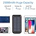 Power Bank 25000mAh Huge Capacity Solar Portable Charger Water-Resistant 3 Output Ports Battery Pack LED Flashlight SOS Warning Lamp For Outdoor Activities, Smartphone,Tablet and More
