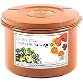 e-jen Premium Kimchi, Sauerkraut Container Probiotic Fermentation with Inner Vacuum Lid Round (0.8 gal/ 3L)