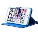 ACO-UINT Folio Flip Cover Strap Case for iPhone 6s/6 Bundle with 2 Stylus Pens, 2 Screen Protector and Microfiber Cleaning Cloth - Blue Eagle Eye Pattern