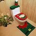 promotion Toilet Seat Cover Rug Set Christmas Decorations Bathroom Set of 3 pieces BUREI