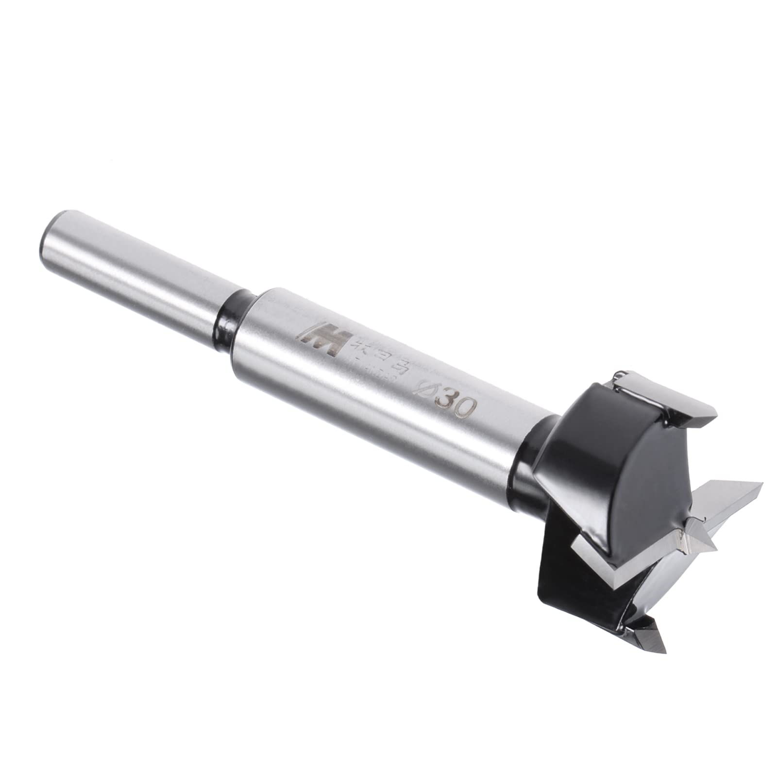 Kozelo Forstner Drill Bit - [30mm] Tungsten Carbide Auger Opener for Wood Furniture Hinge Woodworking Use, Round Shank, Black